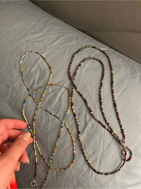 1 Handmade Waist bead with silver clasp size L